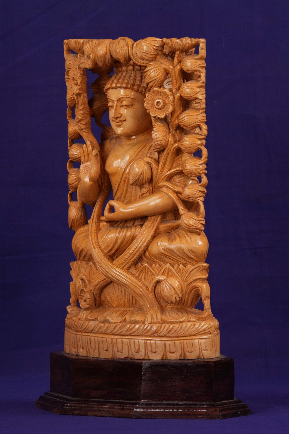 Image of Wooden Buddha Standing Sculpture
